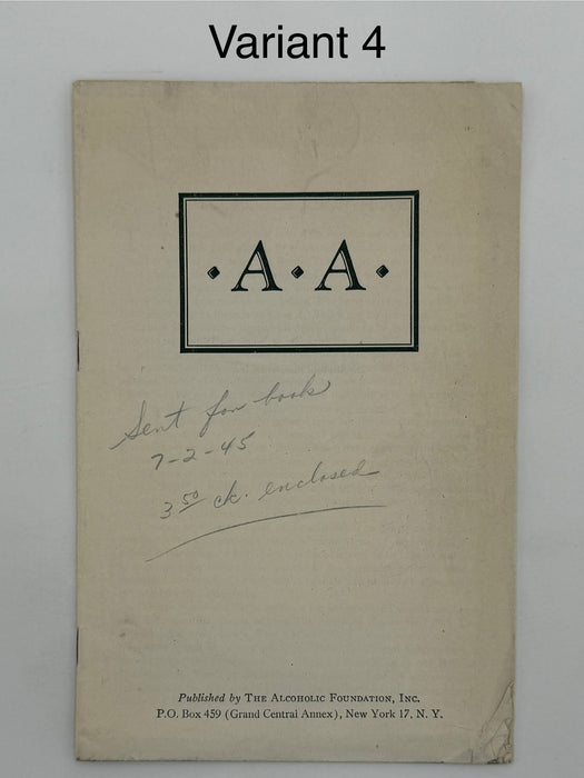 Alcoholics Anonymous 1943–1944 Early Pamphlet — Complete Set of Six Variants