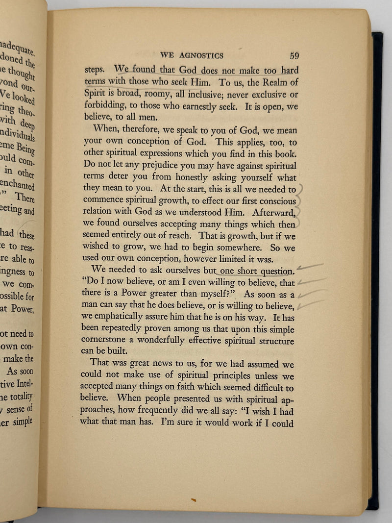 Alcoholics Anonymous Big Book First Edition 2nd Printing from 1941