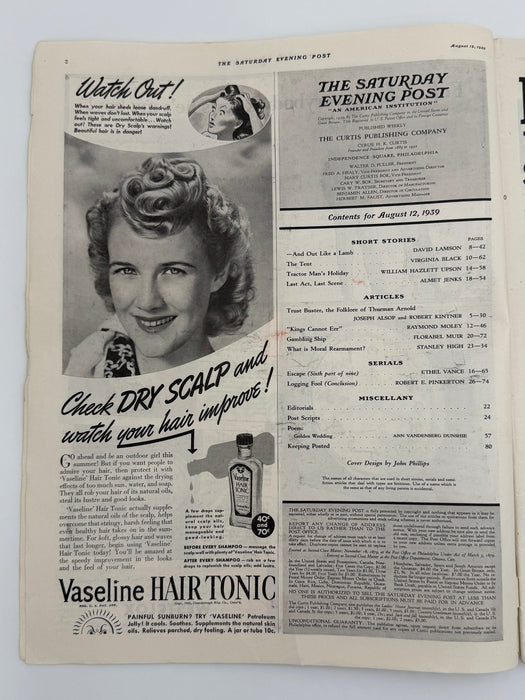 Saturday Evening Post from August 1939 - What Is Moral Re-Armament?