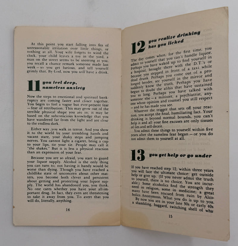 13 Steps To Alcoholism - Which Step Are You On? - NCA Pamphlet