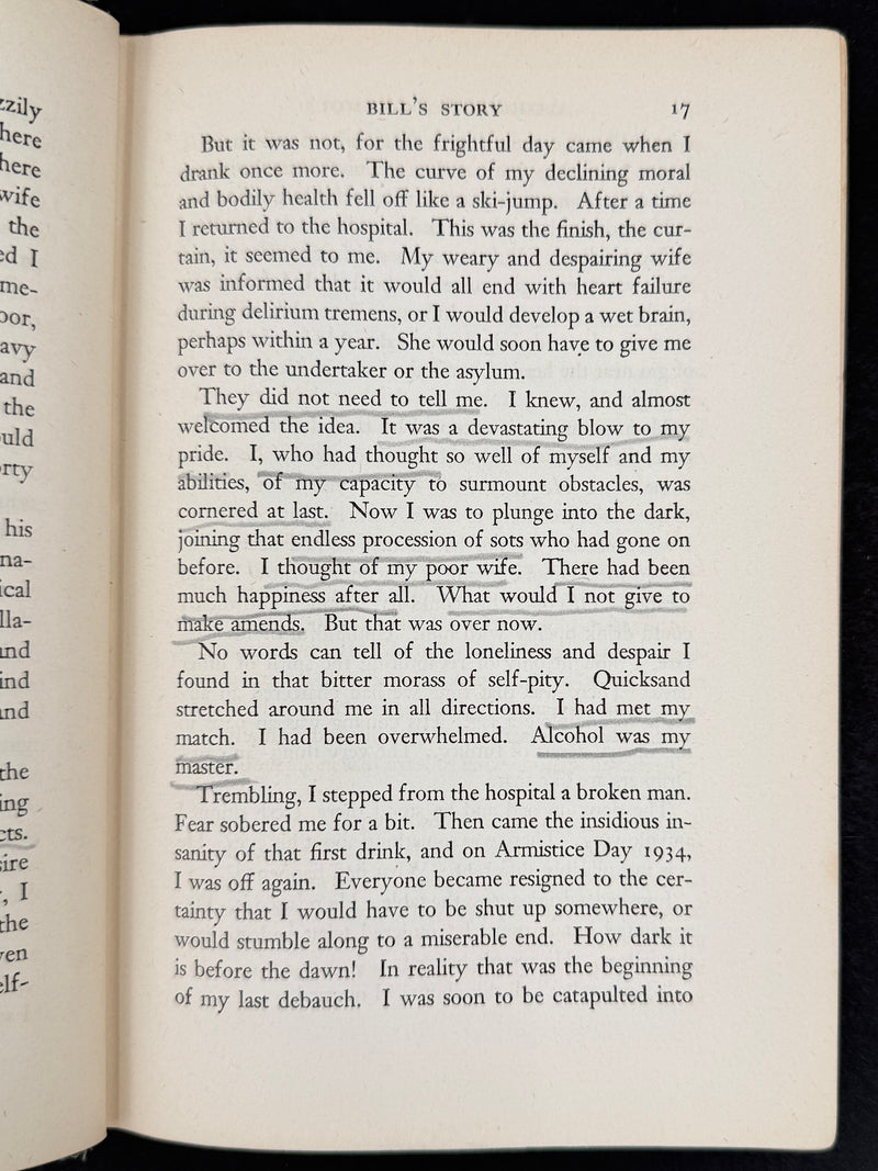 Alcoholics Anonymous — First Edition, Tenth Printing (August 1946) — Signed by Bill Wilson — Original Dust Jacket