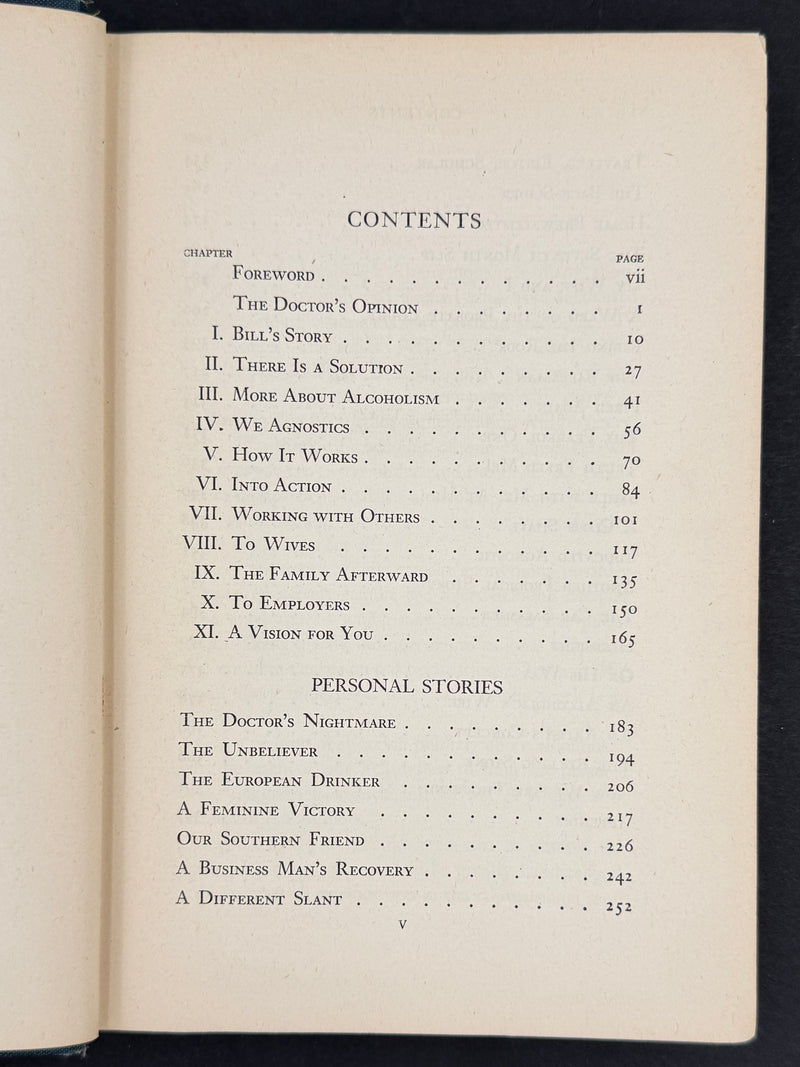 Alcoholics Anonymous — First Edition, Tenth Printing (August 1946) — Signed by Bill Wilson — Original Dust Jacket