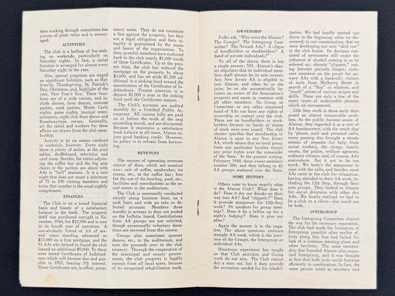 The Story of Alanon of New Jersey | Early A.A. Clubhouse & Intergroup History