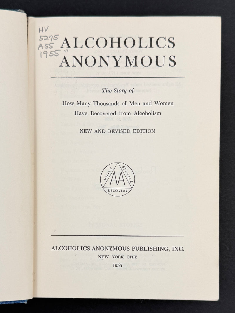 Alcoholics Anonymous — Second Edition, Third Printing (1959) — Reproduction Dust Jacket