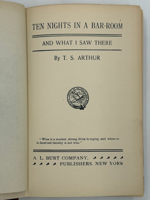Ten Nights in a Bar-Room, and What I Saw There by T. S. Arthur
