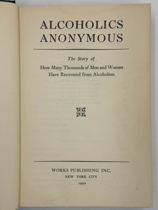 Alcoholics Anonymous First Edition 13th Printing from 1950 - ODJ