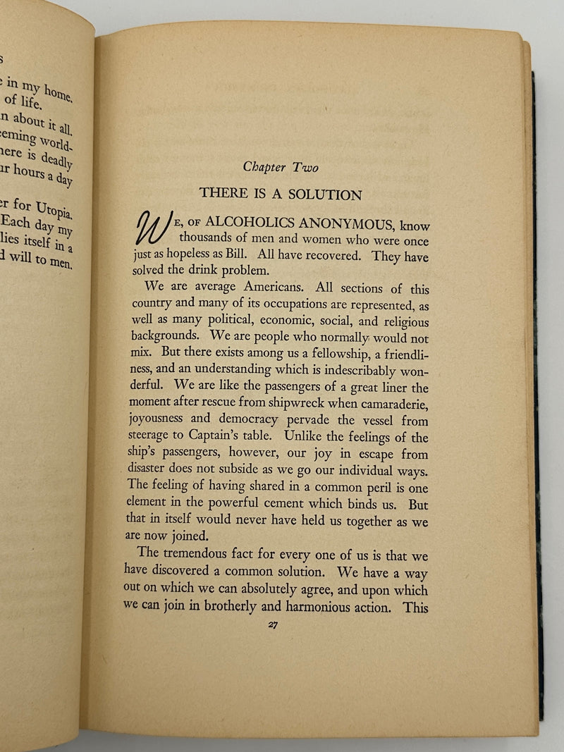 Alcoholics Anonymous First Edition 4th Printing Big Book 1943 - Blue - RDJ Recovery Collectibles