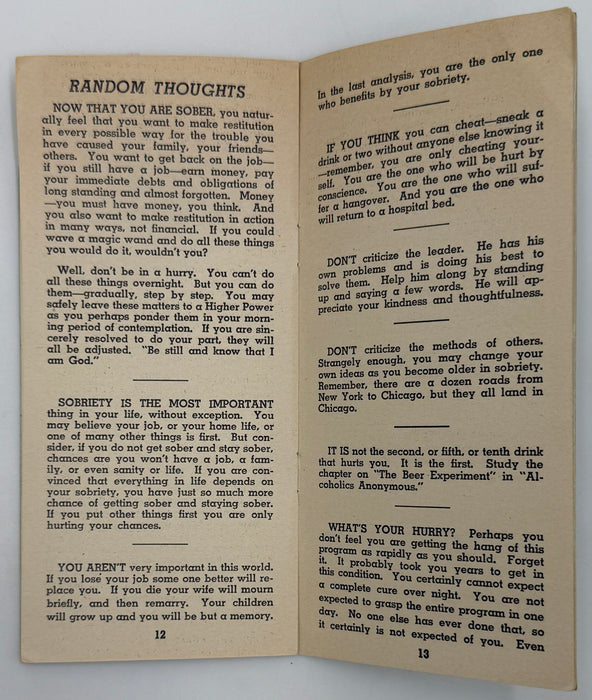 A Manual for Alcoholics Anonymous “Akron Manual” - First Printing
