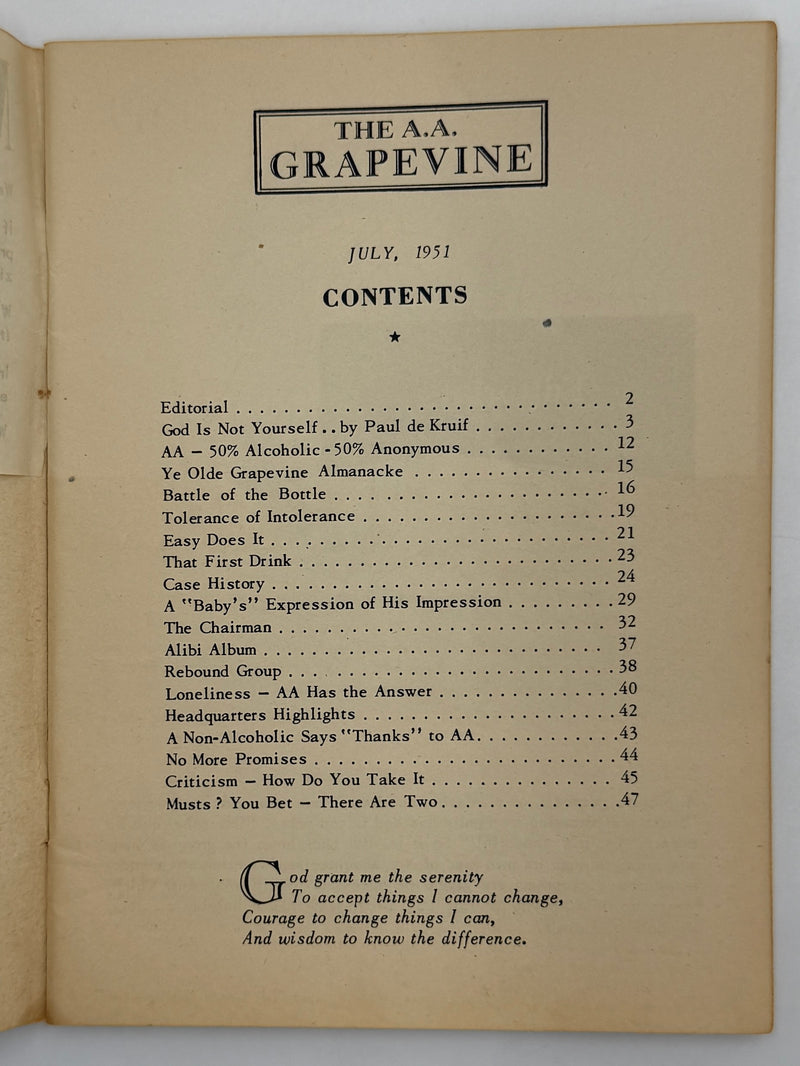 AA Grapevine from July 1951 - Easy Does It