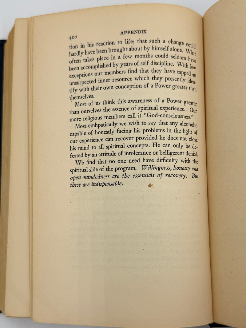 Alcoholics Anonymous Big Book First Edition 2nd Printing from 1941