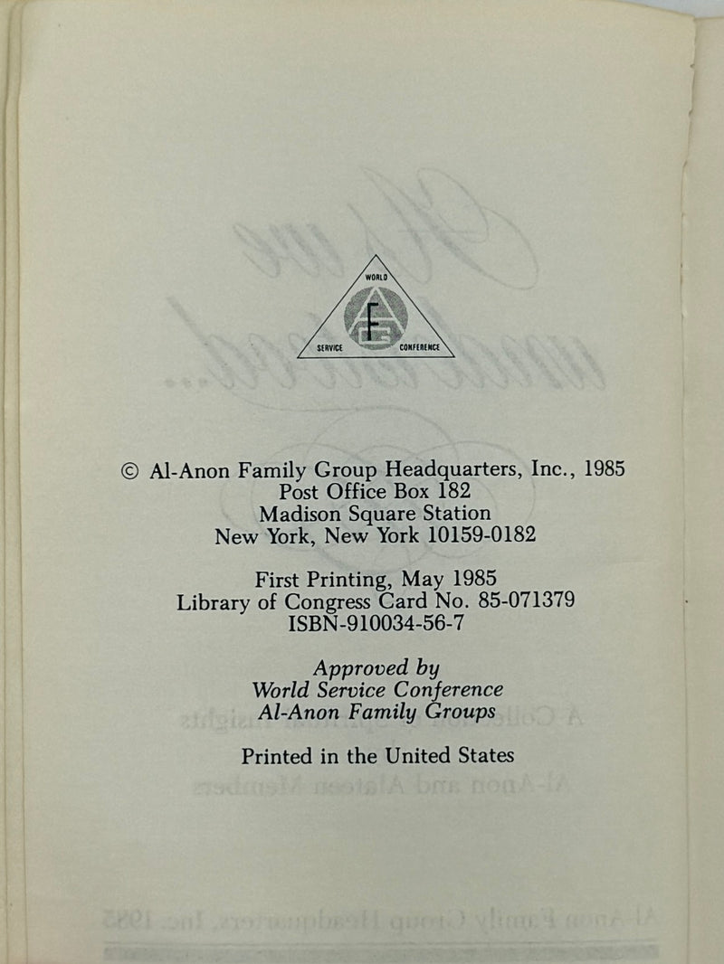 As We Understood - Al-Anon First Printing from 1985