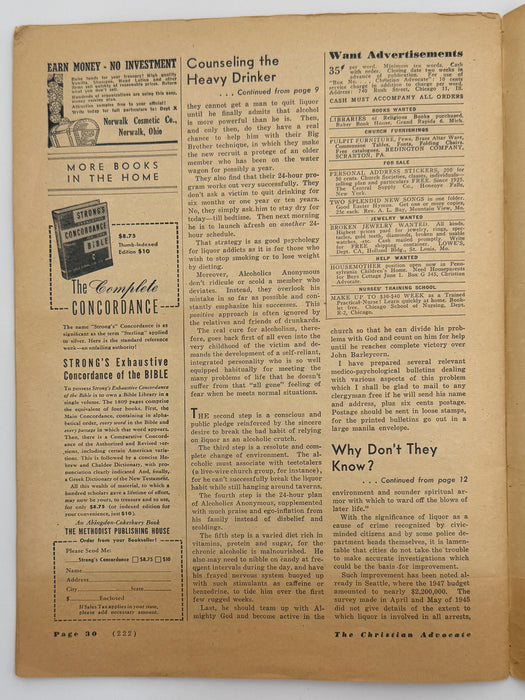 The Christian Advocate — Temperance Issue (February 12, 1948)