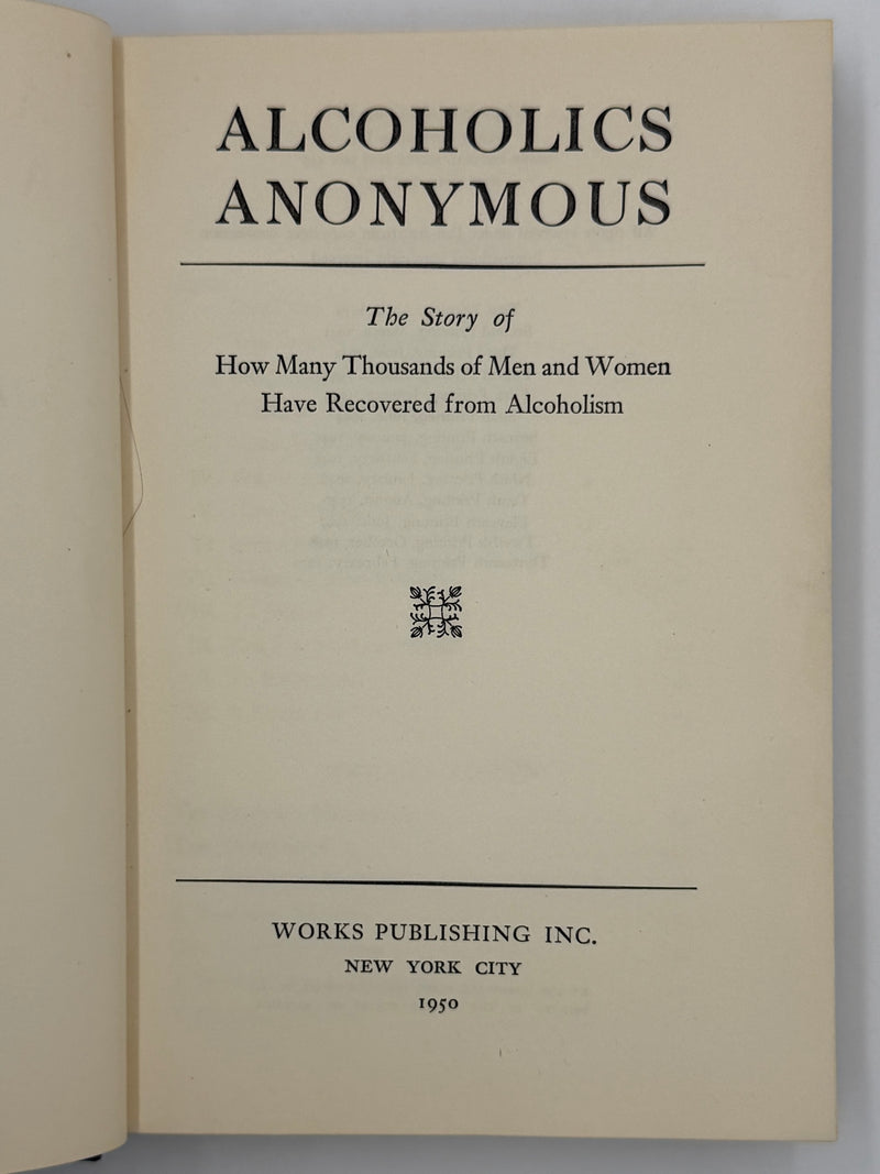 Alcoholics Anonymous — First Edition, Thirteenth Printing (February 1950) With Original Dust Jacket