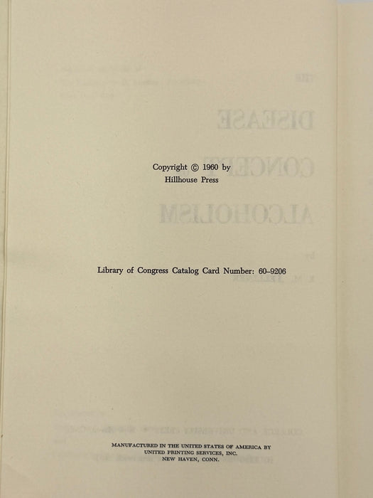 The Disease Concept of Alcoholism by E.M. Jellinek