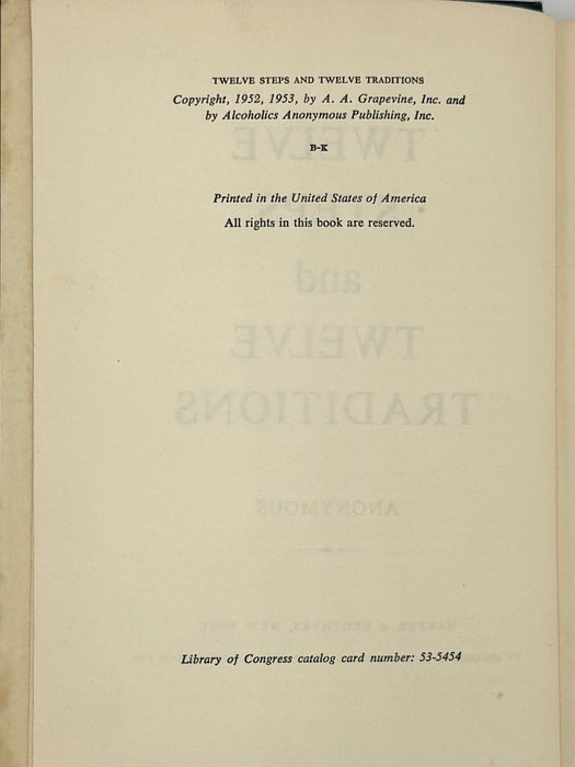 Harpers 2nd Printing - 12 Steps and 12 Traditions Recovery Collectibles