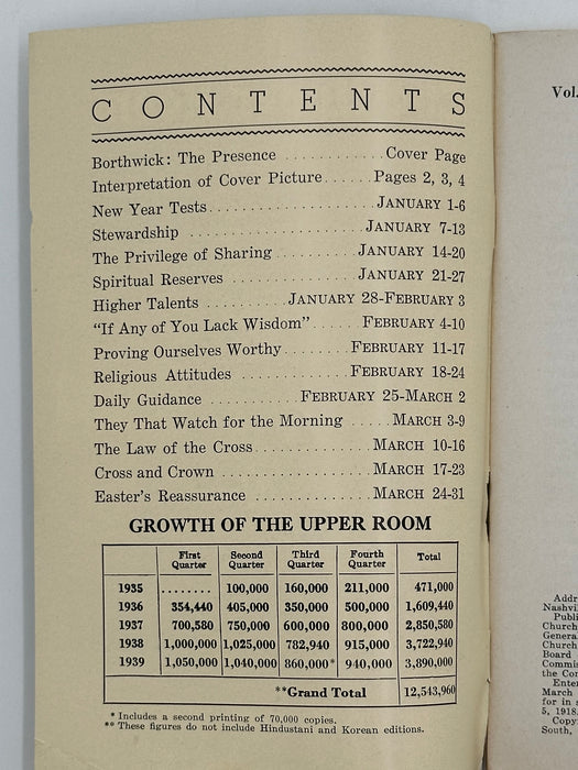 The Upper Room - January-March 1940