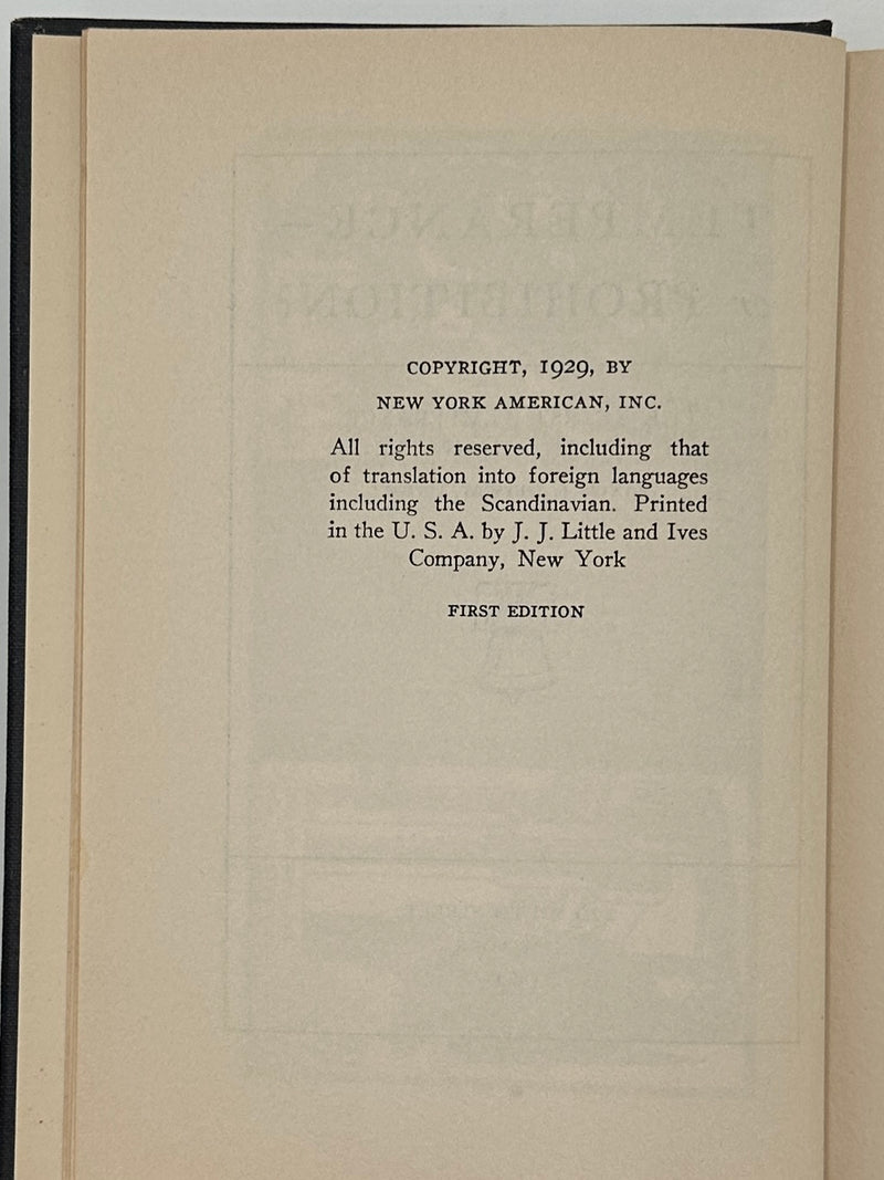 Temperance or Prohibition? - 1929