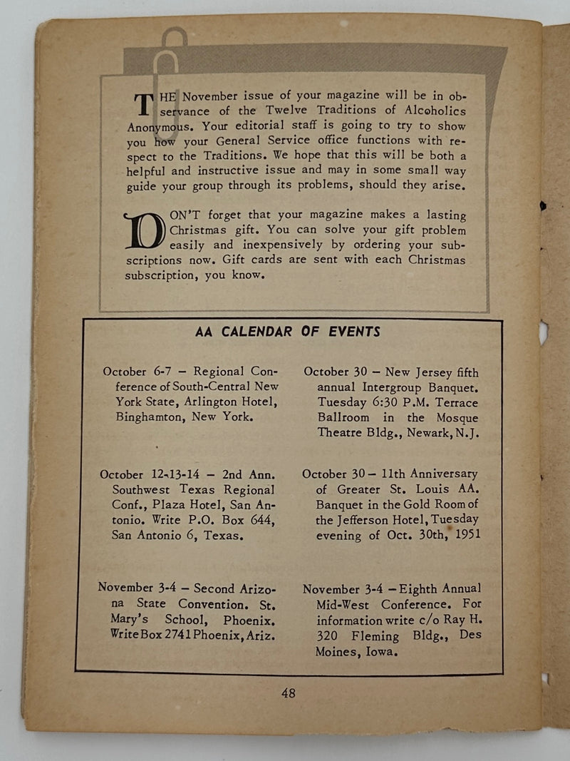 AA Grapevine from October 1951