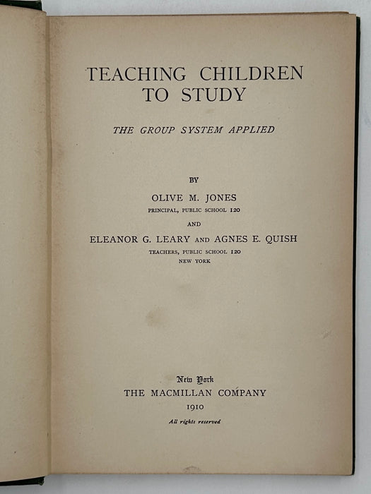 Teaching Children to Study by Olive Jones - 1910