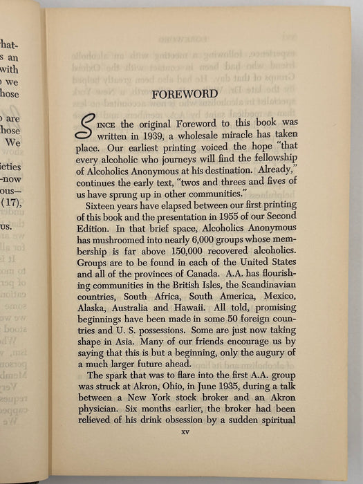 Alcoholics Anonymous Second Edition First Printing from 1955 - RDJ
