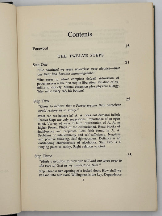 Alcoholics Anonymous Twelve Steps And Twelve Traditions - 5th Printing from 1962