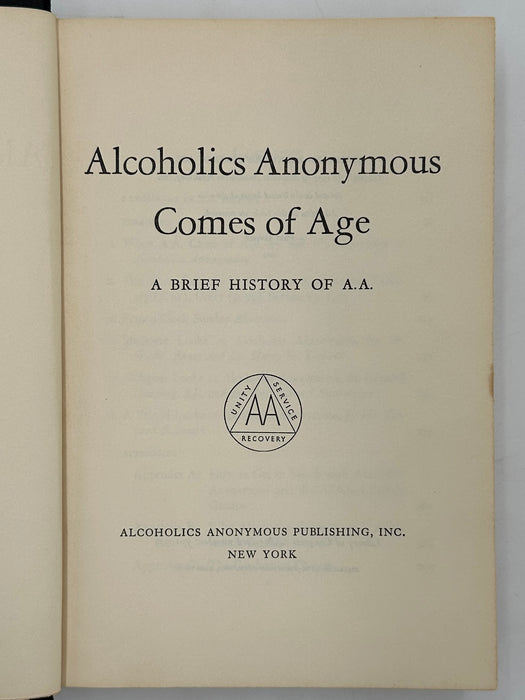 Alcoholics Anonymous Comes Of Age - First Printing from 1957