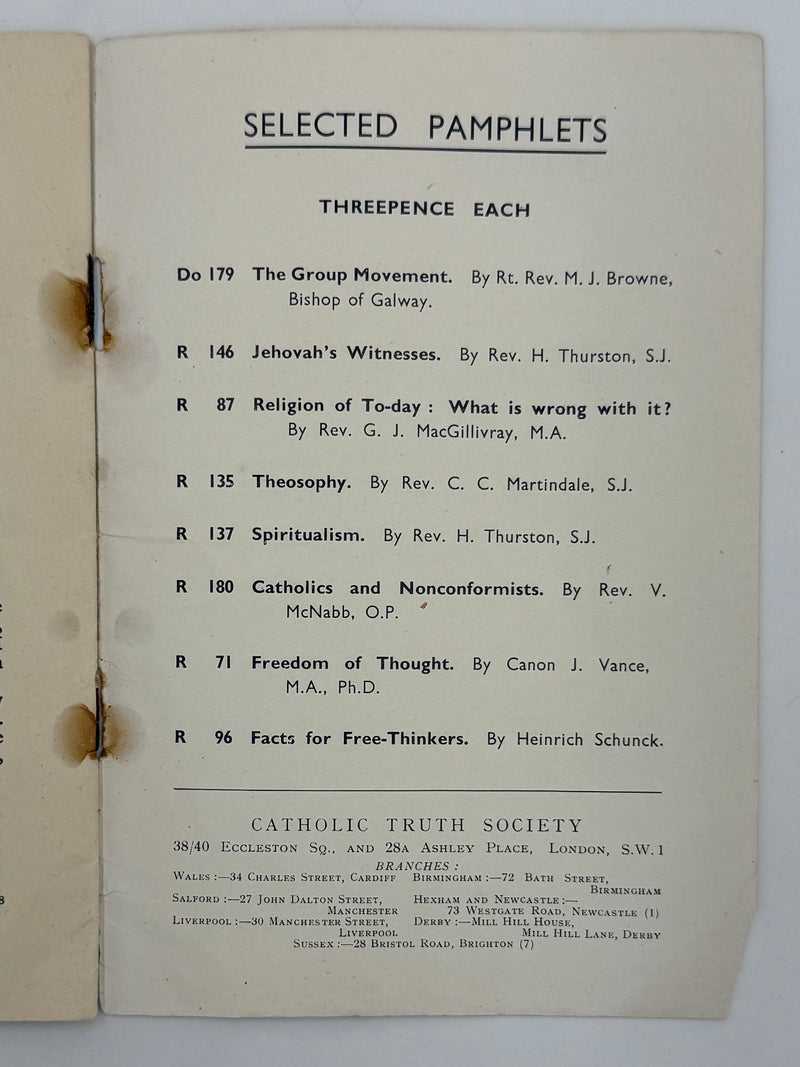 From Oxford Group to the Catholic Church by Doris Burton - 1948