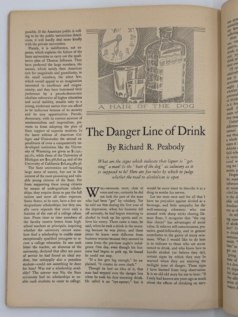 Scribner’s Magazine June 1936 - The Danger Line of Drink By Richard R. Peabody