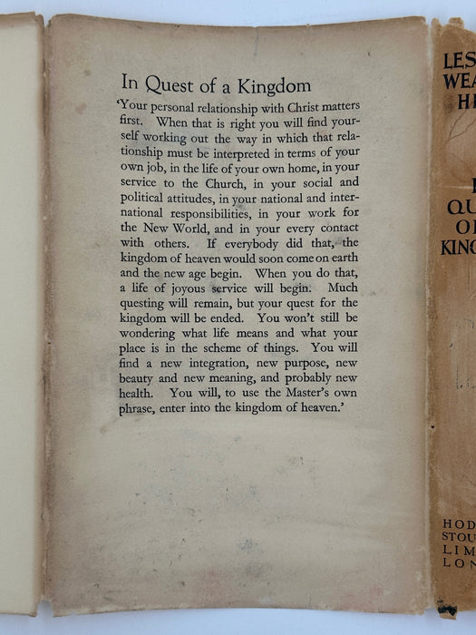 In Quest of a Kingdom by Leslie D. Weatherhead - 1943