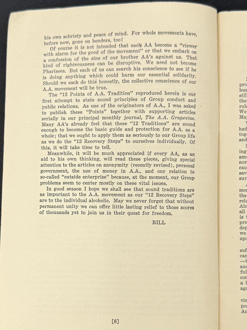 A.A. Tradition: “Our Experience Has Taught Us…”  Works Publishing, Inc. · 1947 · First Printing