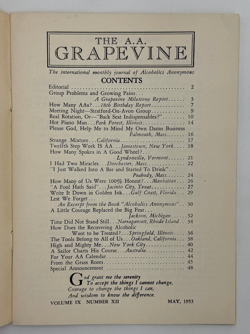AA Grapevine from May 1953 Recovery Collectibles