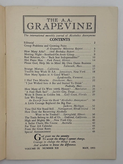 AA Grapevine from May 1953 Recovery Collectibles