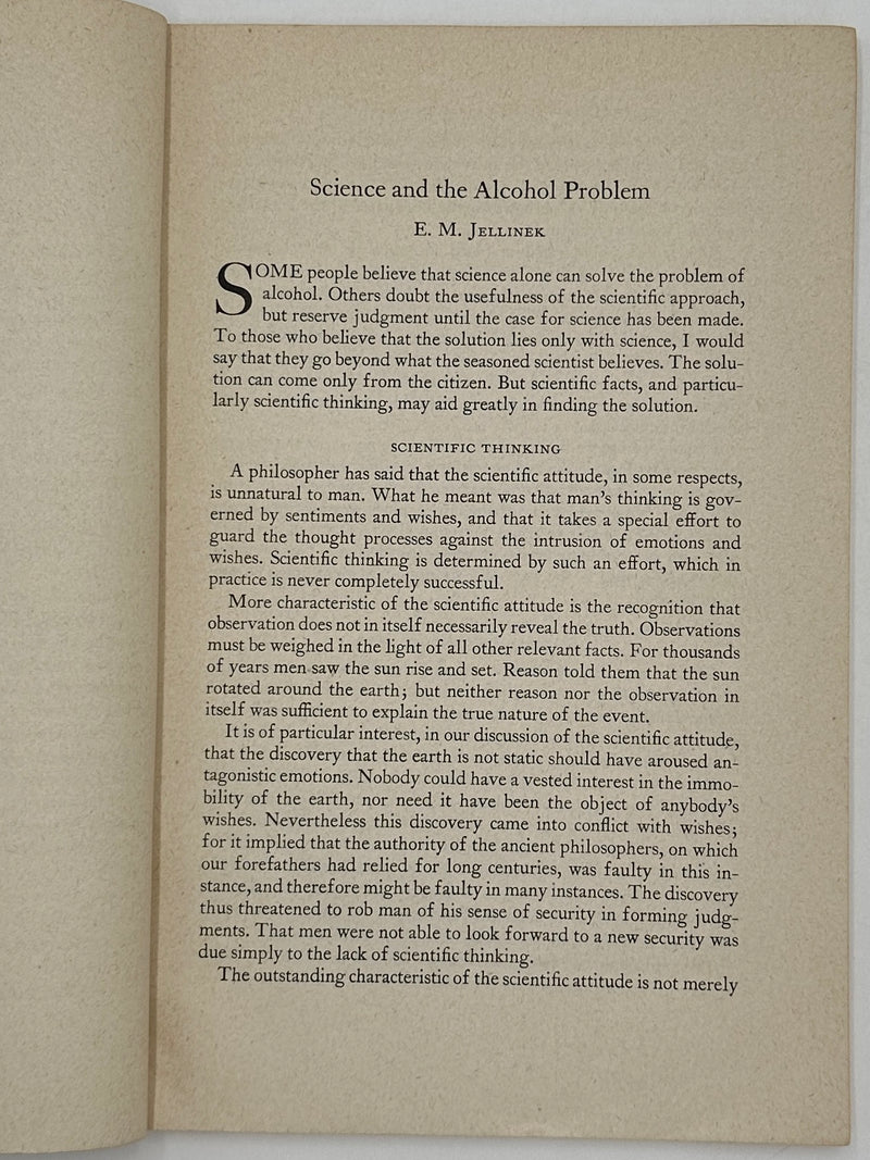 Abridged Lectures of the First (1943) Summer Course on Alcohol Studies at Yale University