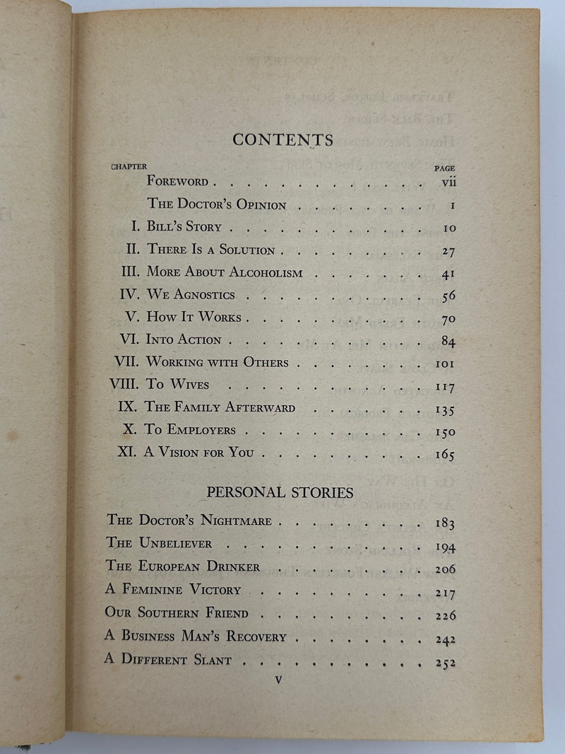 Alcoholics Anonymous First Edition 8th Printing from 1945 - RDJ Recovery Collectibles