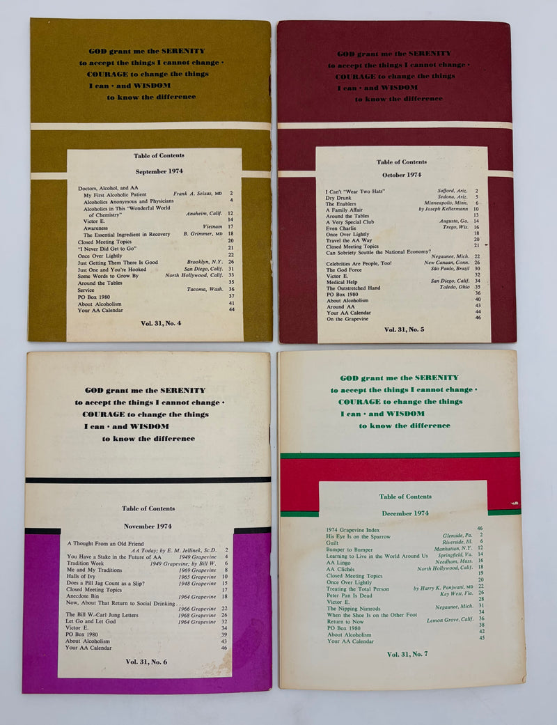 AA Grapevine Complete Set 1974