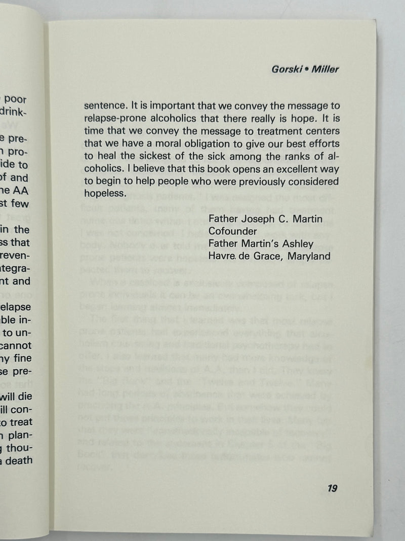 Staying Sober by Terence T. Gorski and Marlene Miller