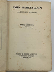 John Barleycorn by Jack London - First London Printing - 1914 Recovery Collectibles