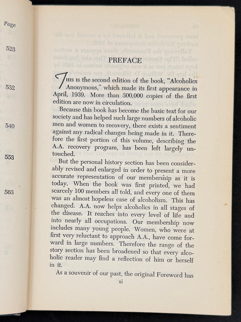 Alcoholics Anonymous Second Edition — First Printing (1955) | Reproduction Dust Jacket