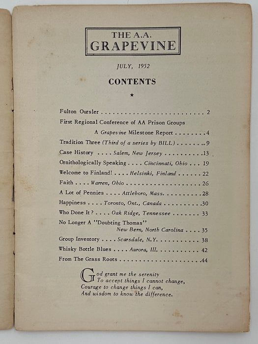 AA Grapevine from July 1952 - AA Prison Groups