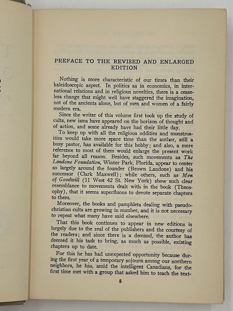 The Chaos of Cults: A Study in Present-Day Isms by Jan Karel Van Baalen Recovery Collectibles