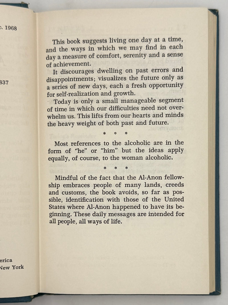 One Day At A Time In Al-Anon - First Printing from 1968