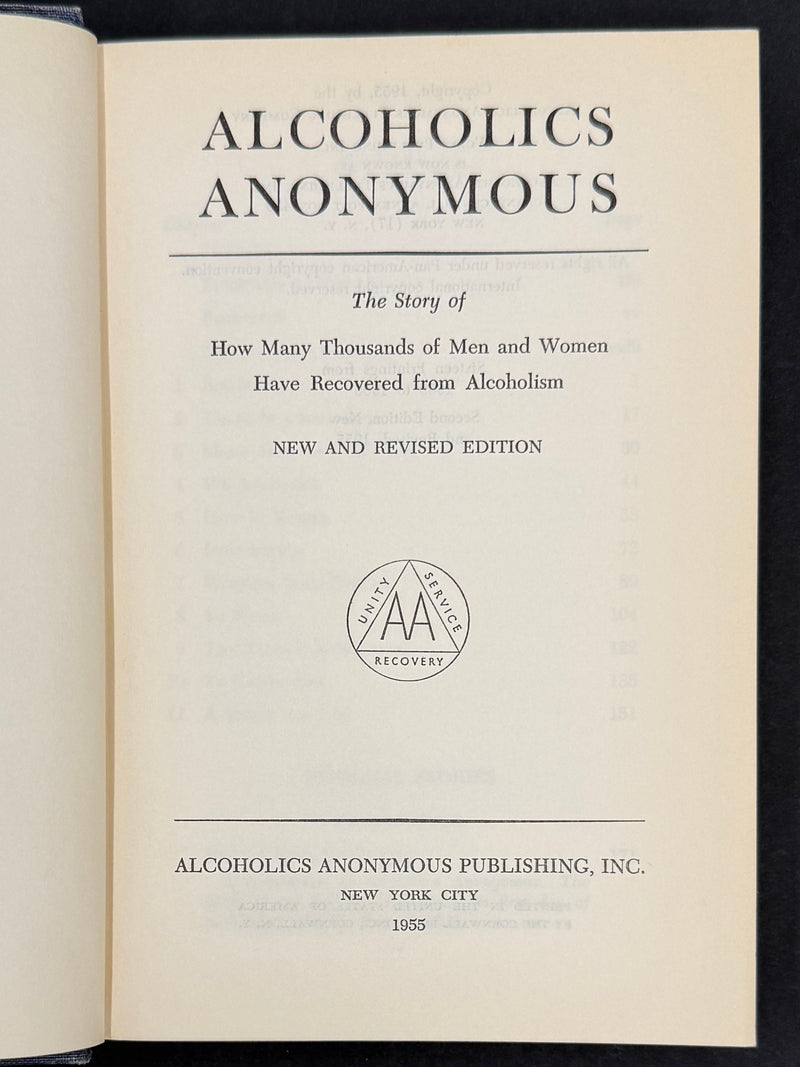 Alcoholics Anonymous Big Book — Second Edition, First Printing, First Issue — 1955