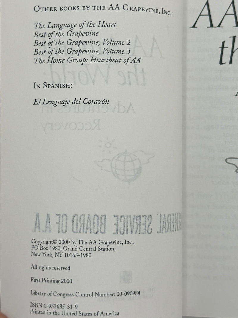 AA Around the World: Adventures in Recovery - First Printing from 2000