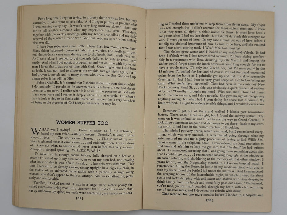 Alcoholics Anonymous 1943 Big Book Promotional Pamphlet