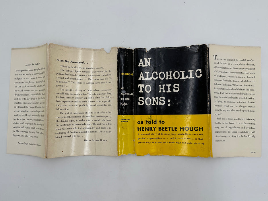 AN ALCOHOLIC to His Sons: AS TOLD To Henry Beetle Hough - First Printing with ODJ