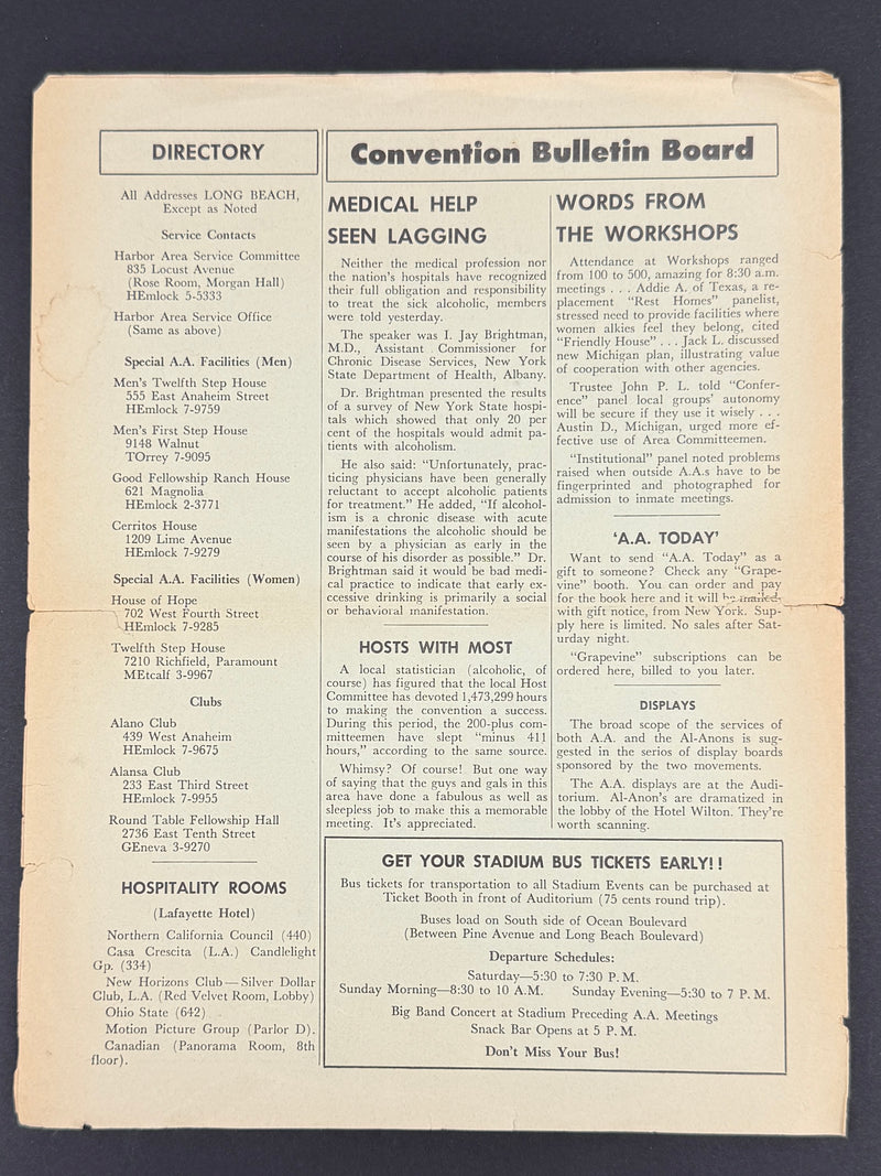 1960 Alcoholics Anonymous 25th Anniversary International Convention Collection — Long Beach, California