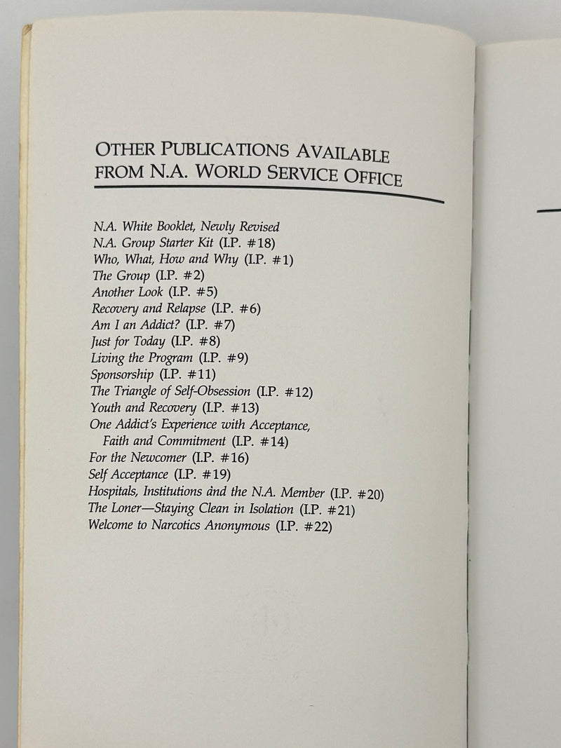 Narcotics Anonymous — Fourth Edition, First Softcover Printing | 1988