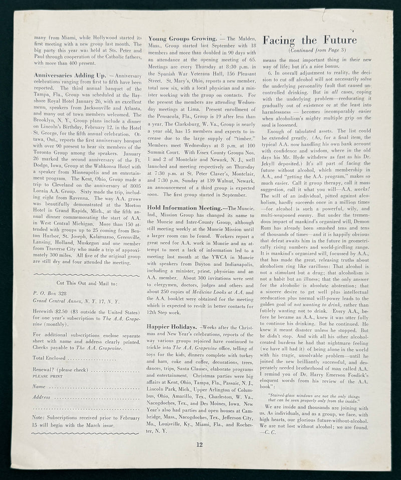 The A.A. Grapevine — February 1947 | Volume III, No. 9