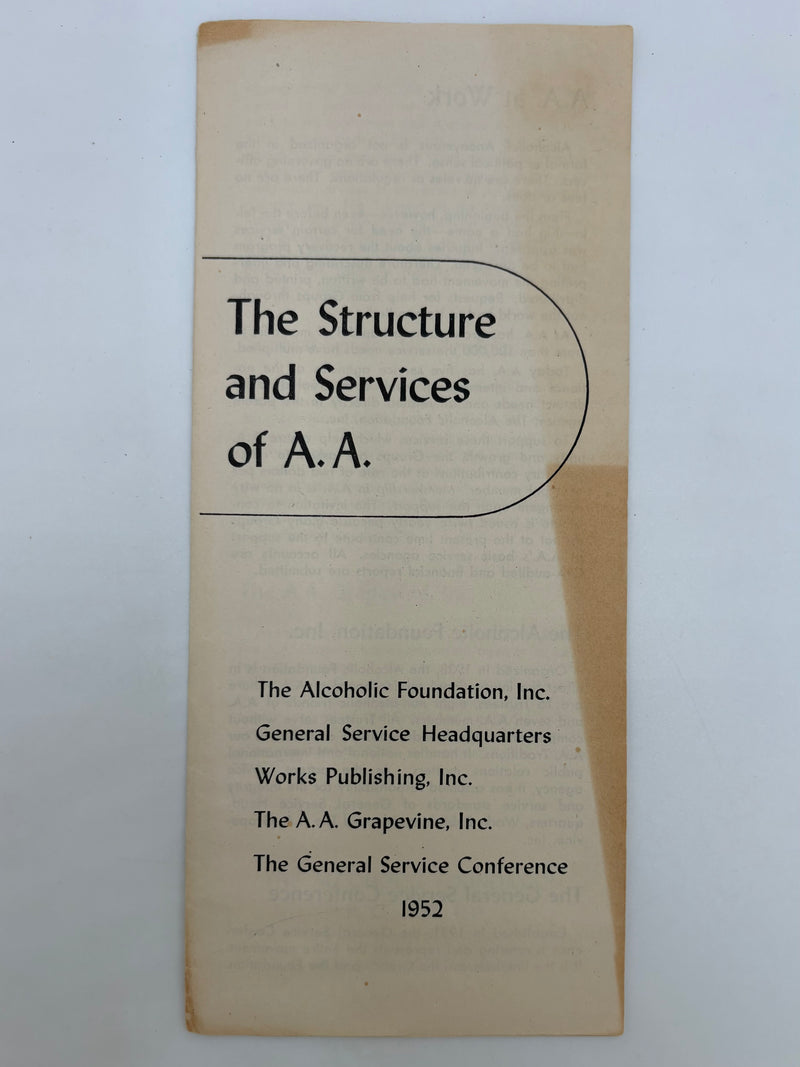 The Structure and Services of A.A. - 1952