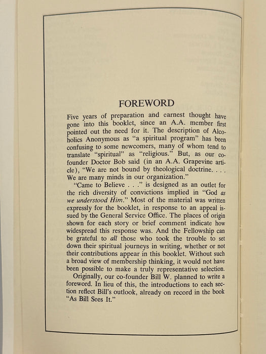 Came to Believe - First Printing from 1973